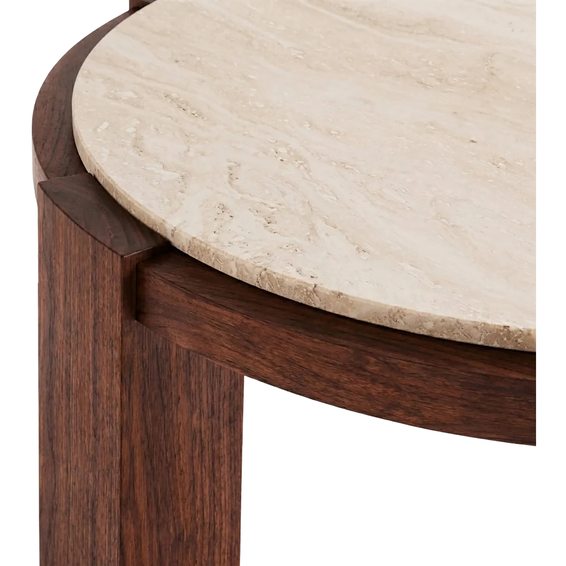 Dean Coffee Table - Travertine, Walnut - Image 3