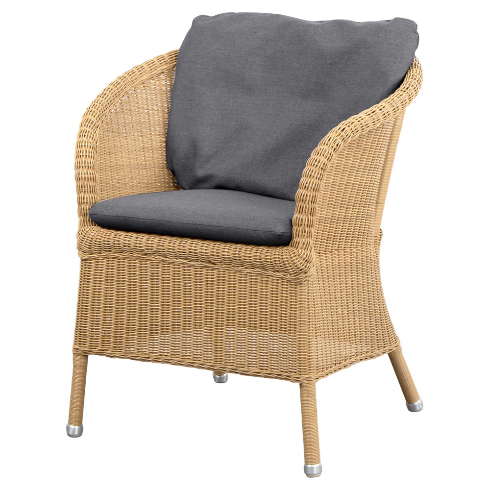 Derby Chair - Gray Cushions, Natural Weave Frame