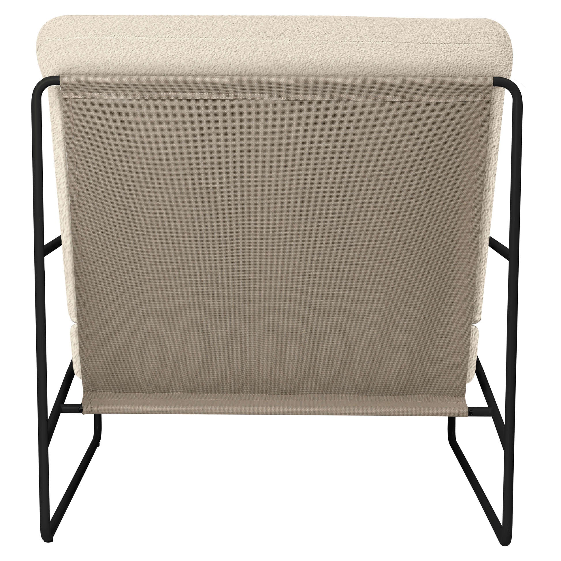 Desert 1-Seater Outdoor Sofa - Off White, Black Frame - Image 3