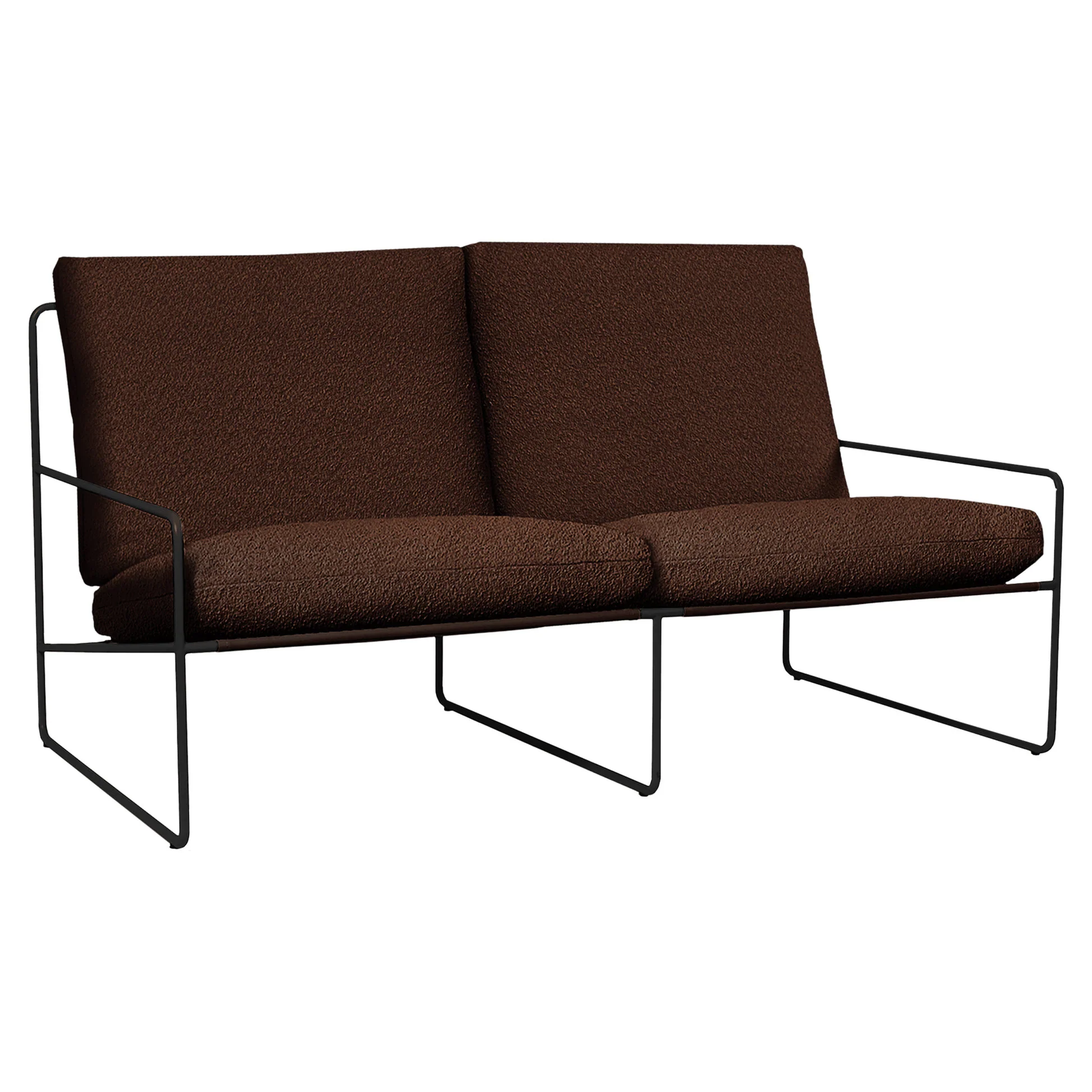 Desert 2-Seater Outdoor Sofa - Chestnut, Black Frame - Image 2