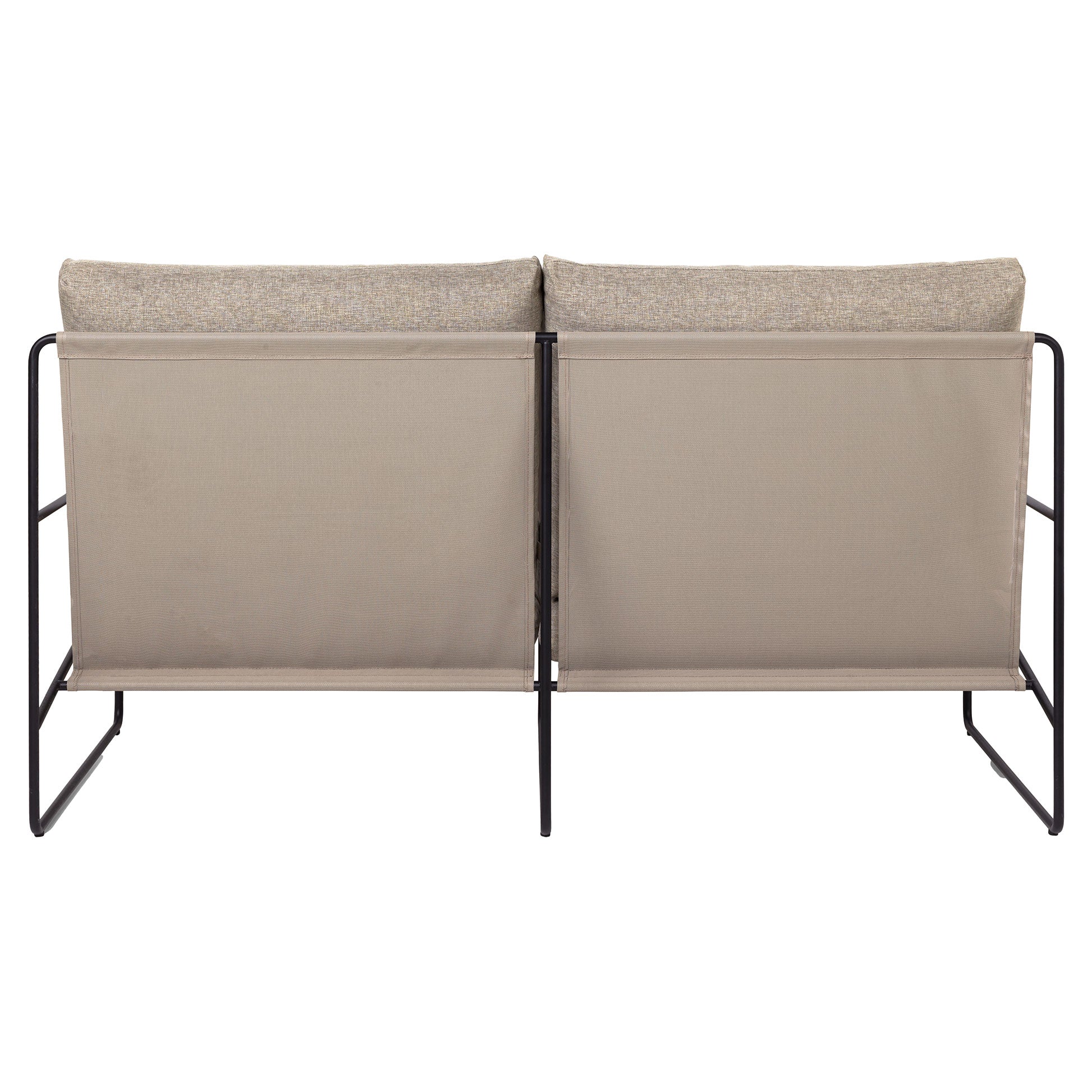 Desert 2-Seater Outdoor Sofa - Dark Sand, Black Frame - Image 5