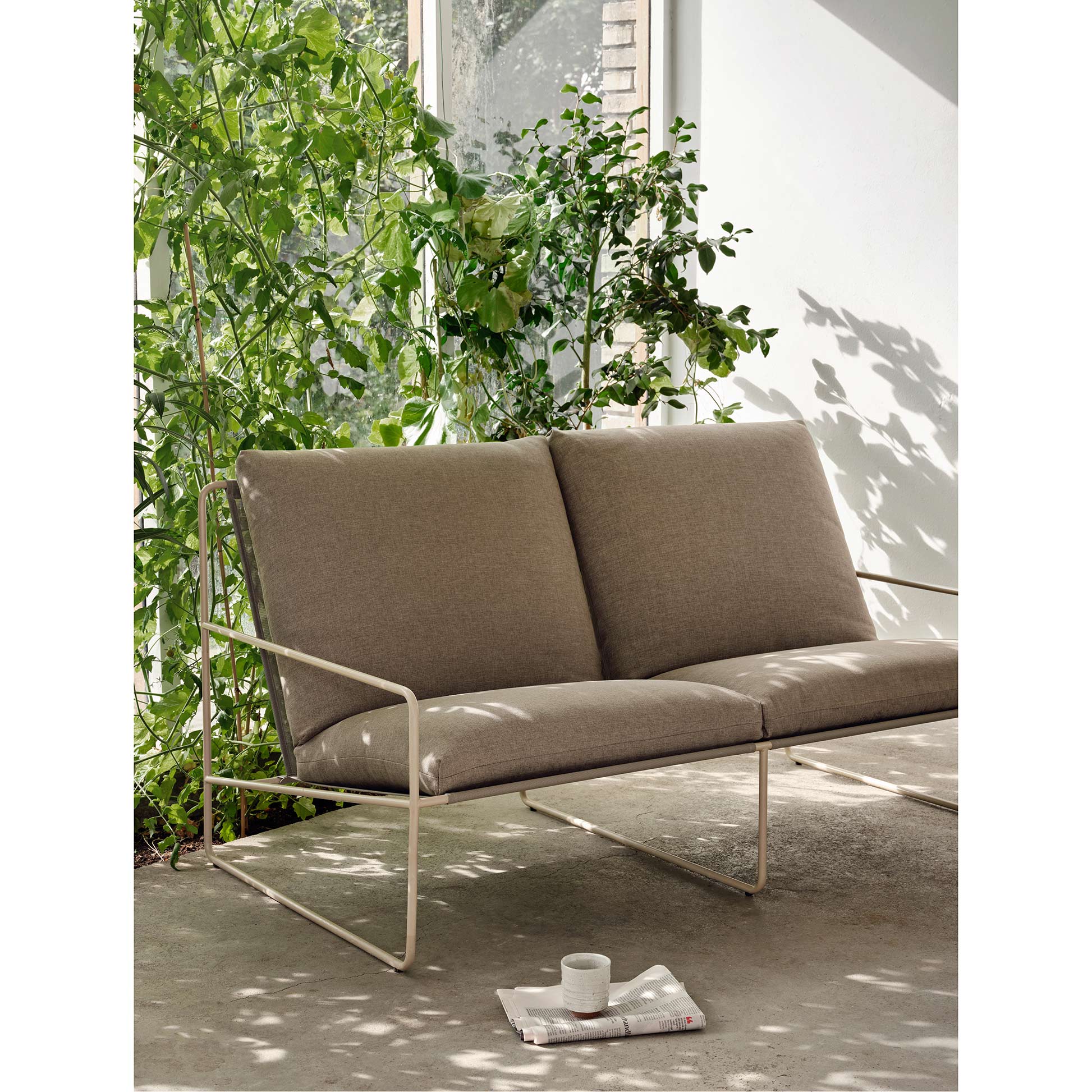 Desert 2-Seater Outdoor Sofa - Dark Sand, Cashmere Frame - Image 2