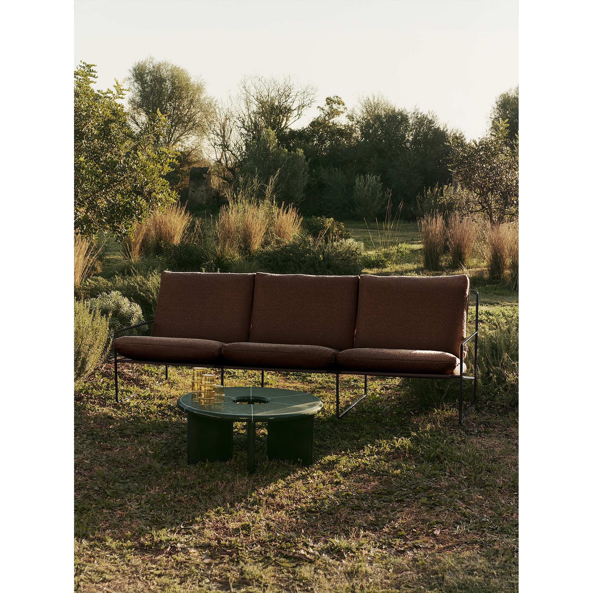 Desert 3-Seater Outdoor Sofa - Chestnut, Black Frame - Image 3
