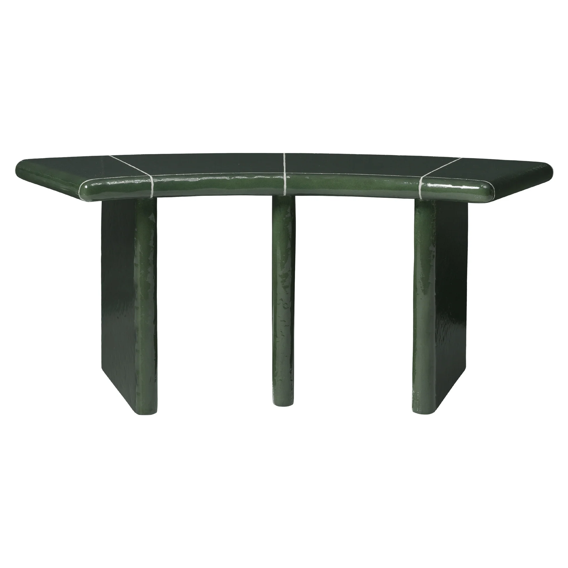 Deya Curved Bench - Dark Green - Image 2