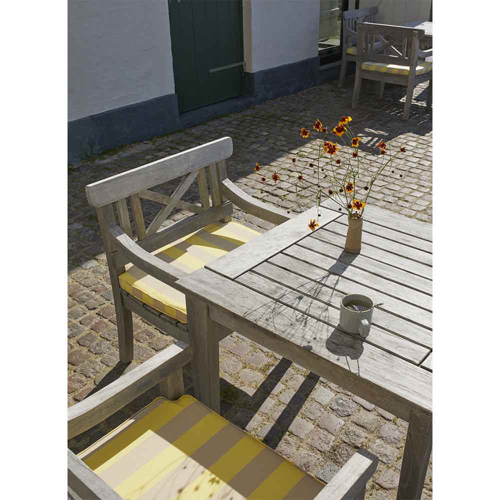 Drachmann Outdoor Chair Cushion - Lemon/Sand Stripe - Image 3