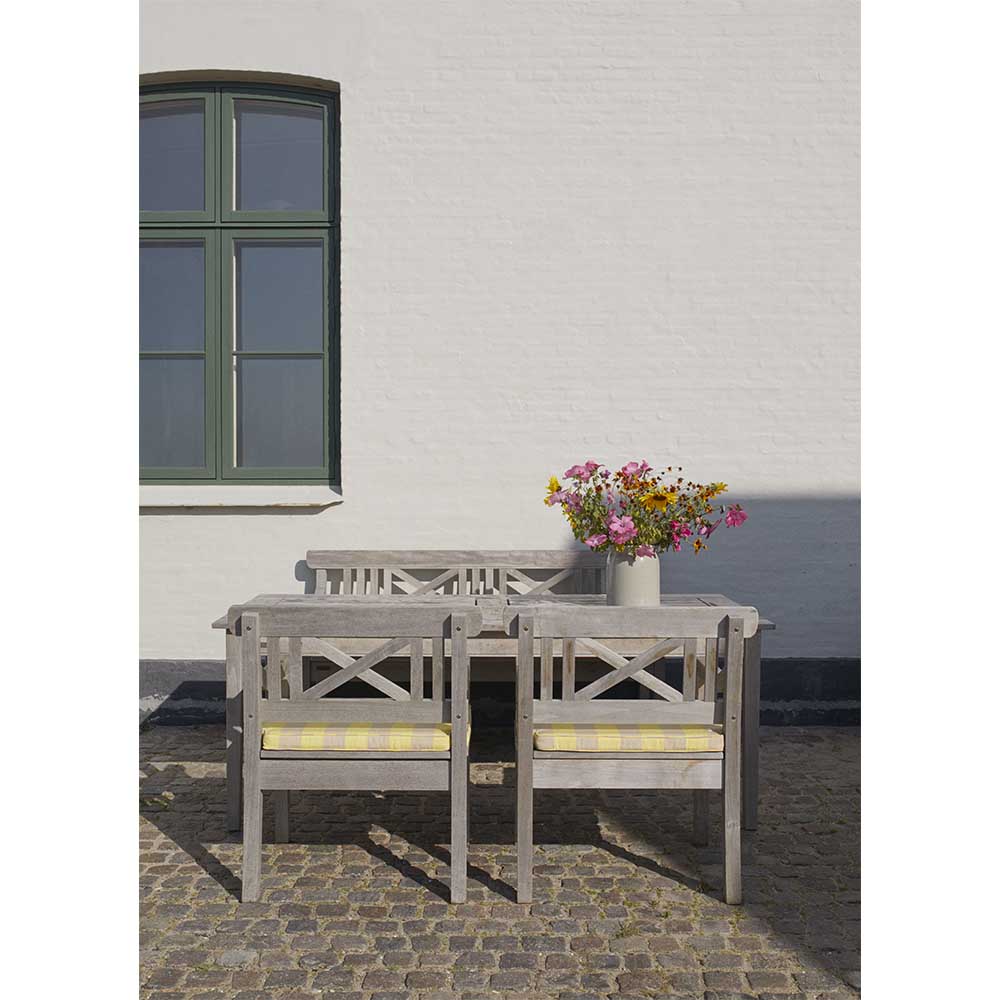 Drachmann Outdoor Chair Cushion - Lemon/Sand Stripe - Image 4