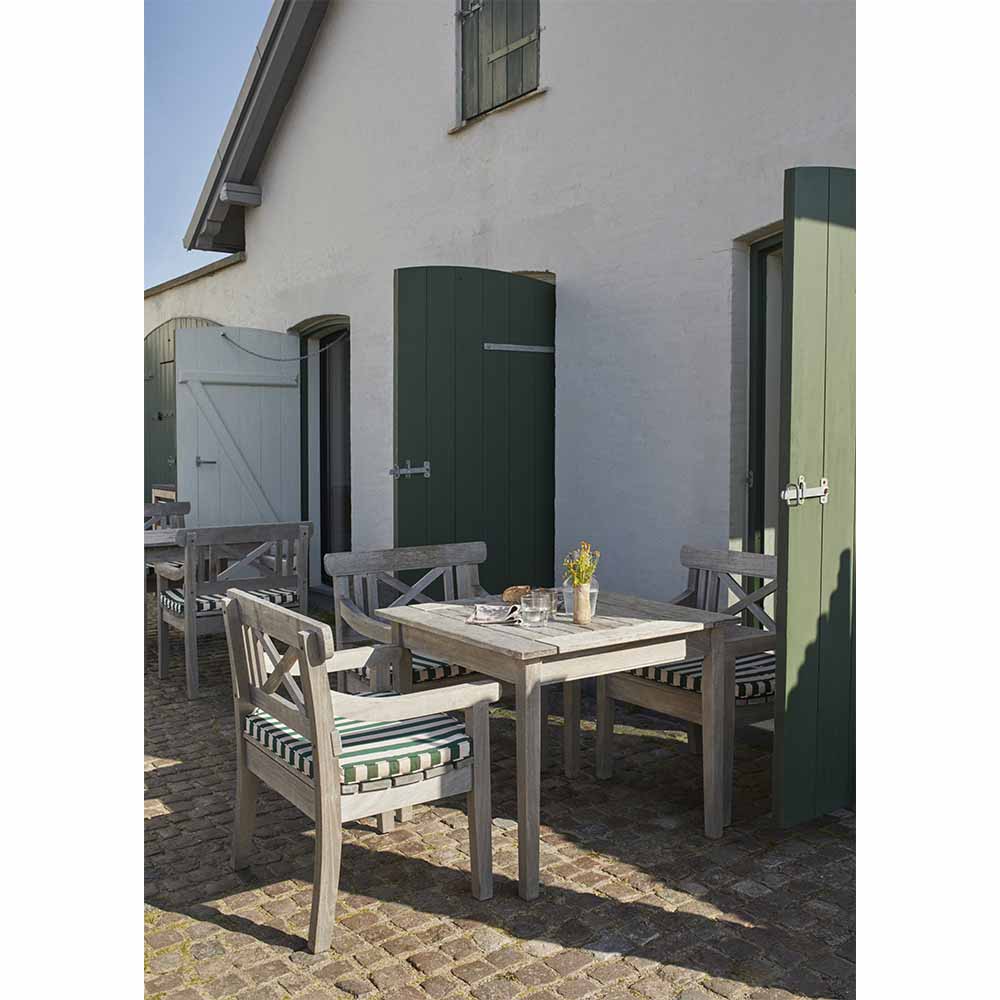 Drachmann Outdoor Chair Cushion - Light Apricot/Dark Green Stripe - Image 6