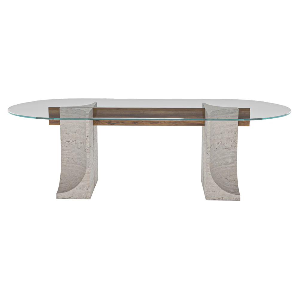 Edge Dining Table - Glass Top