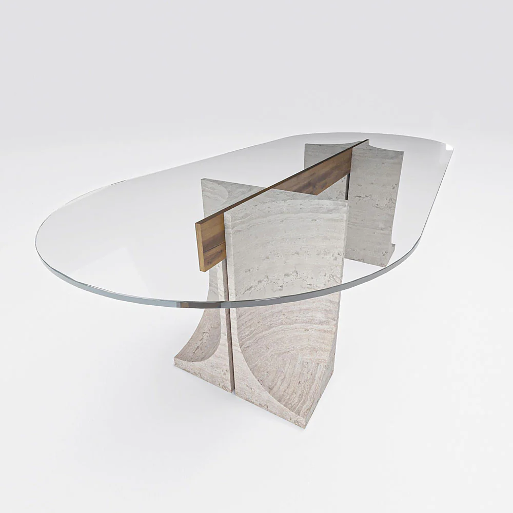 Edge Dining Table - Glass Top - Image 4