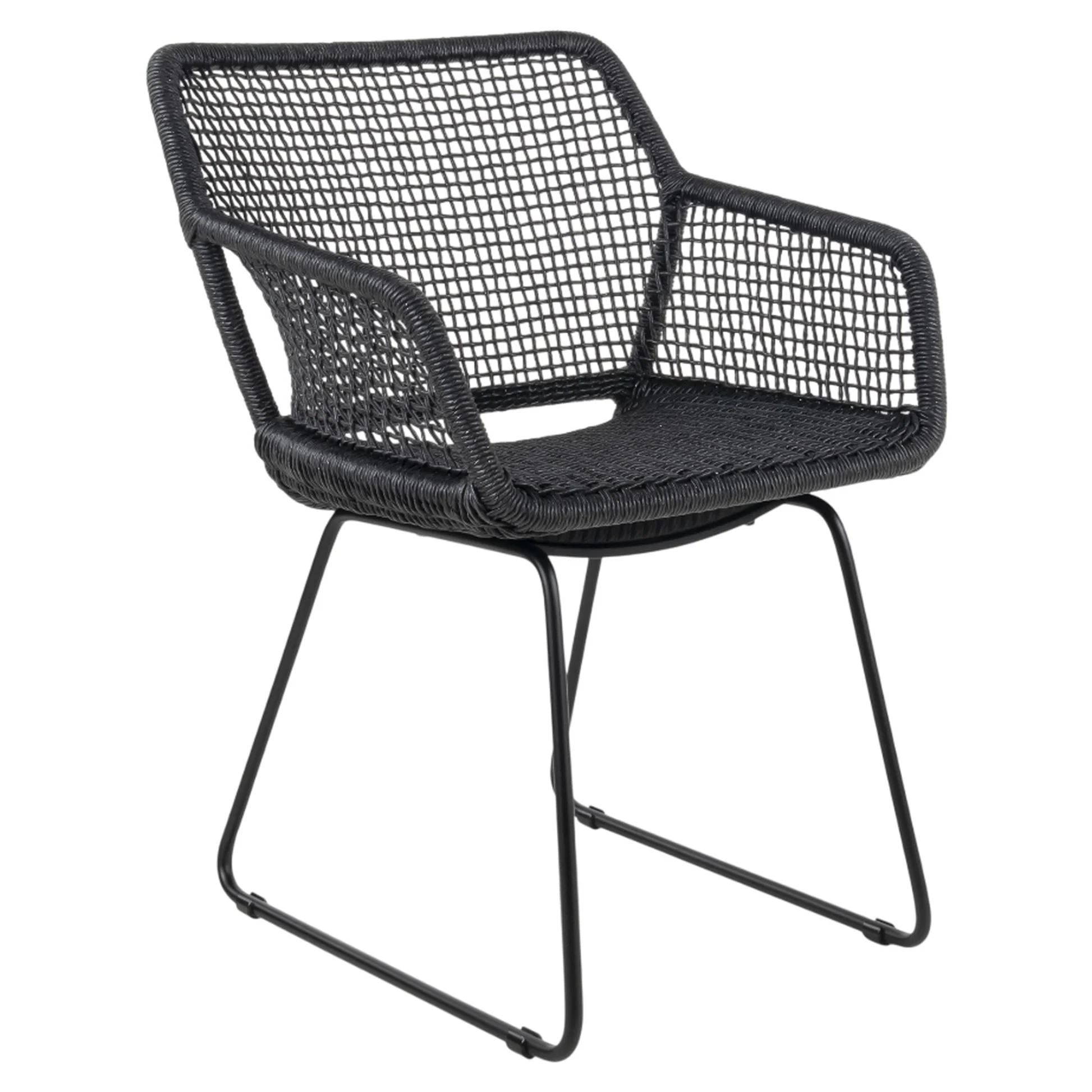 Esta Arm Chair - Black Wicker - Image 2