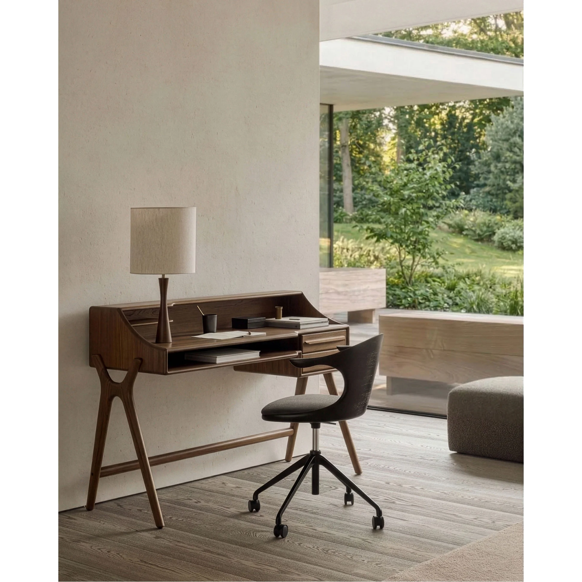 Flow Desk - 2 Drawers, Wild Brown Teak - Image 10