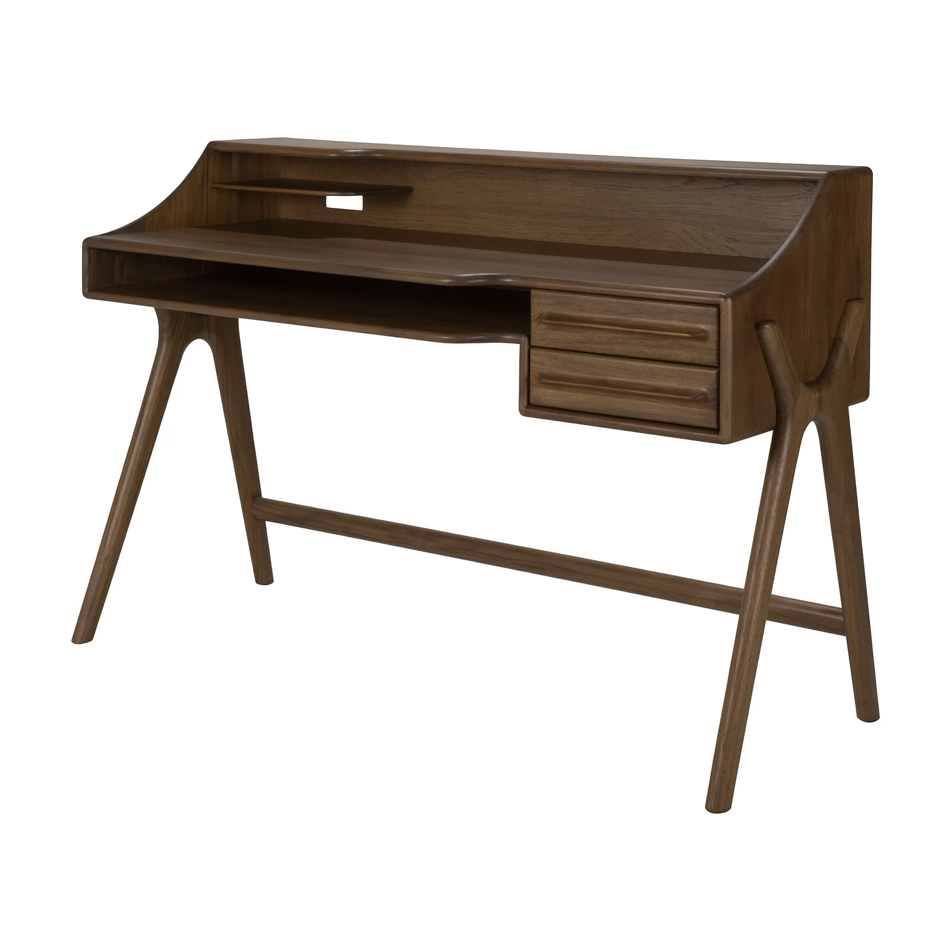 Flow Desk - 2 Drawers, Wild Brown Teak - Image 2