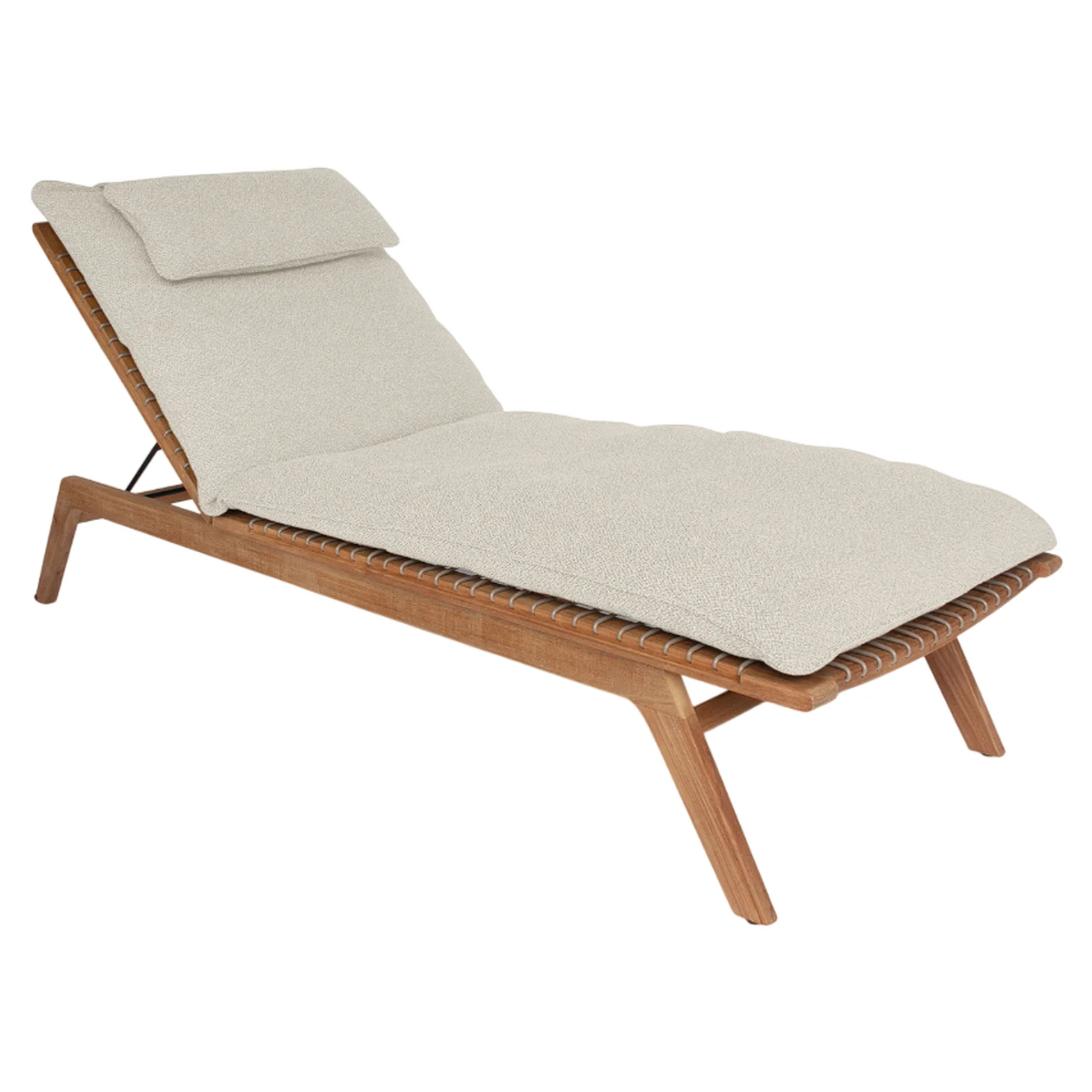 Forte Sun Lounger - Straps, Teak - Image 2