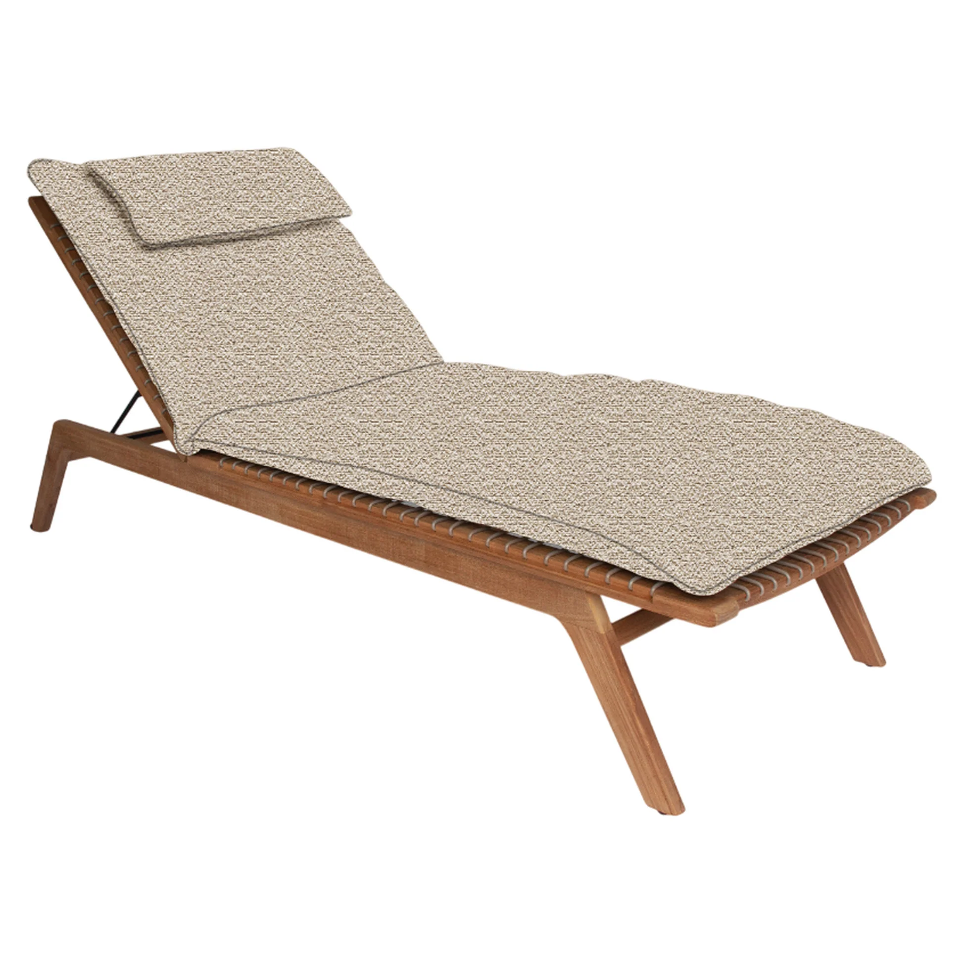 Forte Sun Lounger - Straps, Teak - Image 3