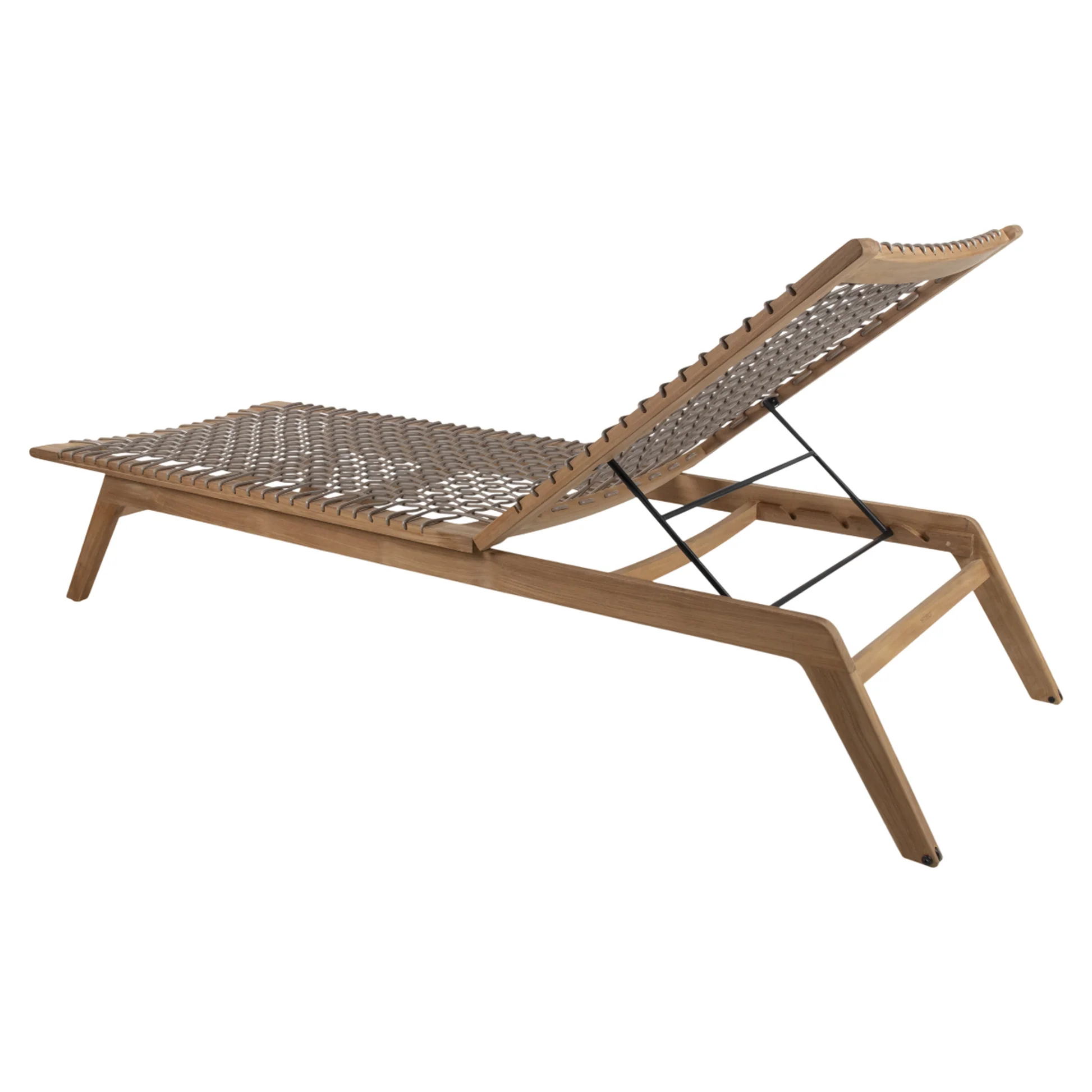 Forte Sun Lounger - Straps, Teak - Image 8