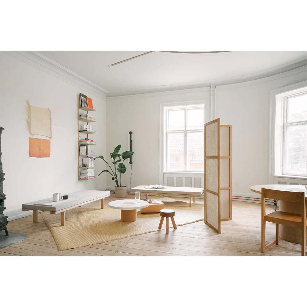 Frame Room Divider - One Panel, Natural Oak, Linen - Image 3
