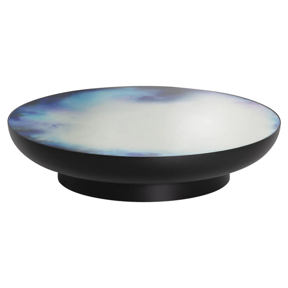 Francis Extra Large Round Mirror Coffee Table - Black