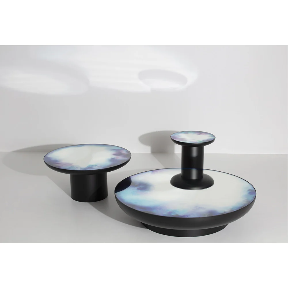 Francis Large Round Mirror Coffee Table - Black - Image 3
