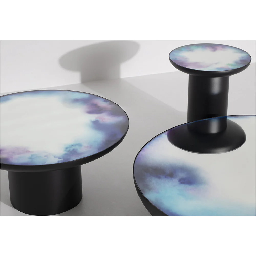 Francis Large Round Mirror Coffee Table - Black - Image 4