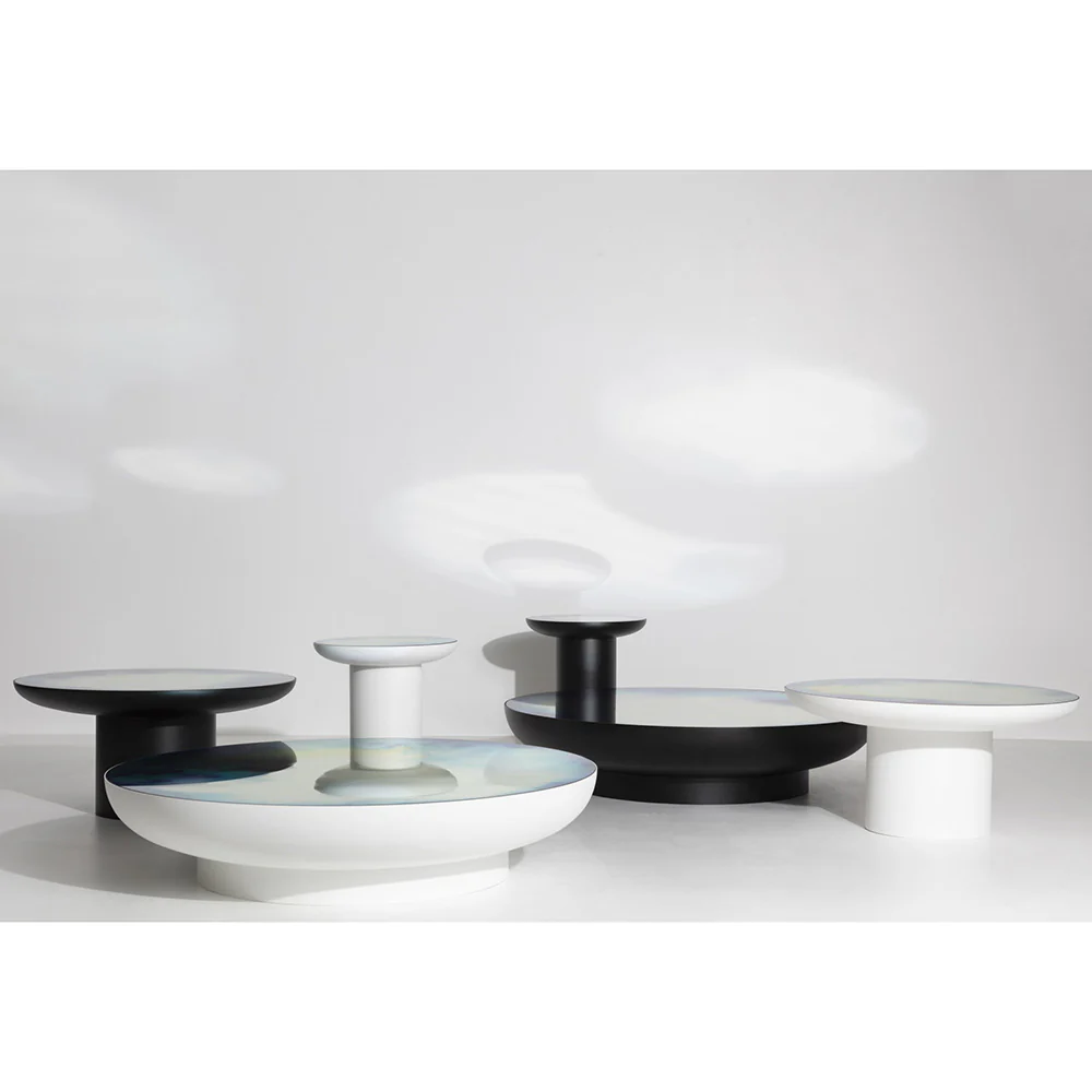 Francis Tall Round Mirror Table - White - Image 6