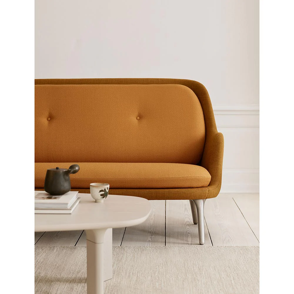 Fri Sofa - Burnt Yellow, Brushed Aluminum Legs - Image 2