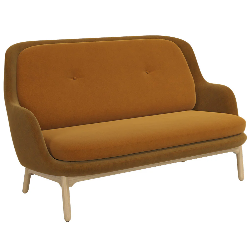 Fri Sofa - Burnt Yellow, Solid Oak Legs