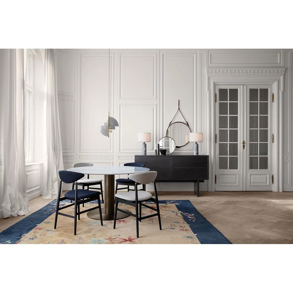 Gent Fully Upholstered Dining Chair - Wood Base - Image 5