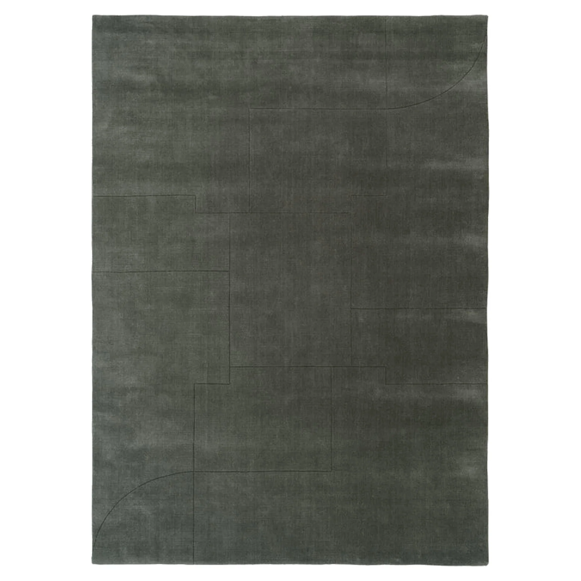 Geometric Maze Rug - Moss