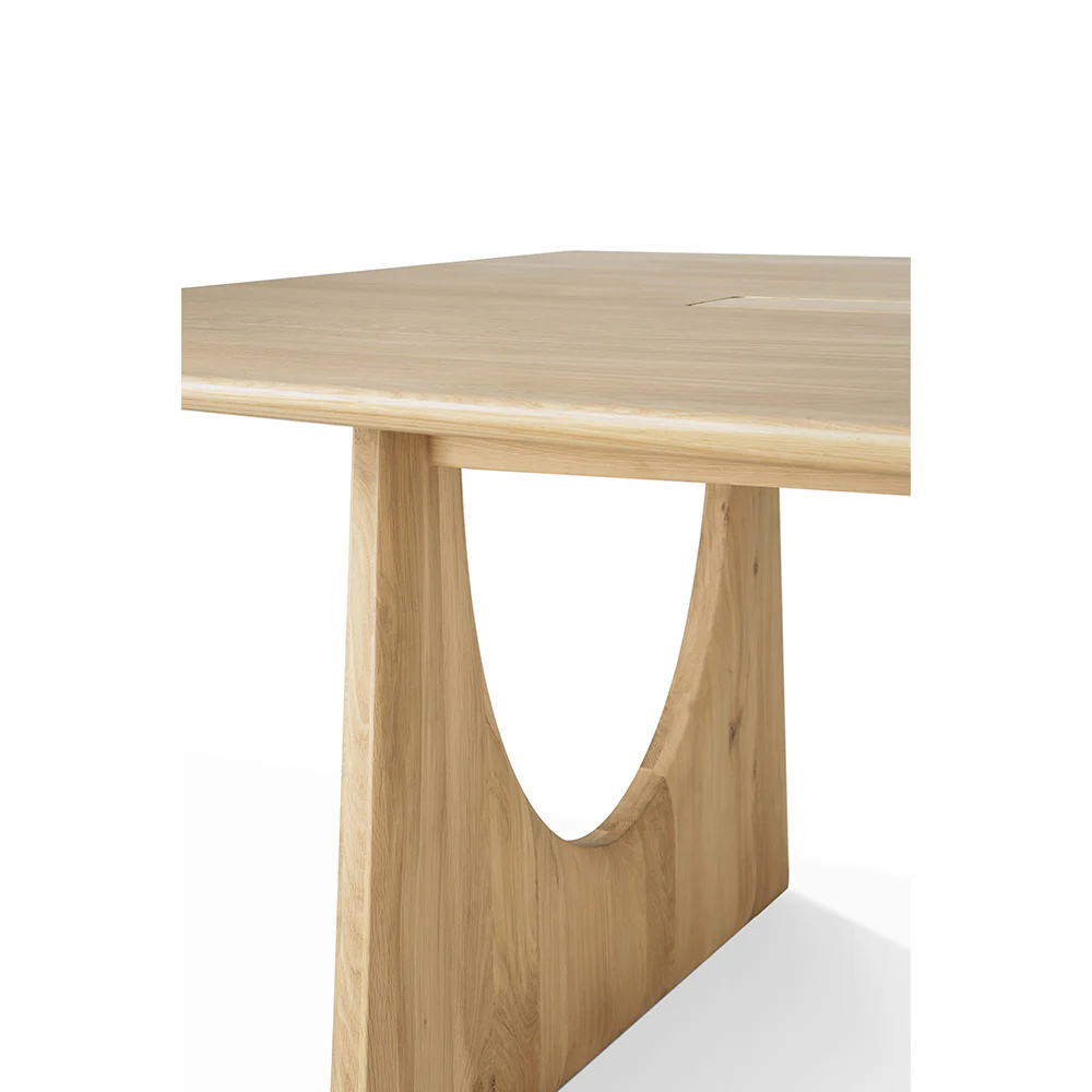Geometric Meeting Table - Oak, With Wire Management Boxes - Image 3