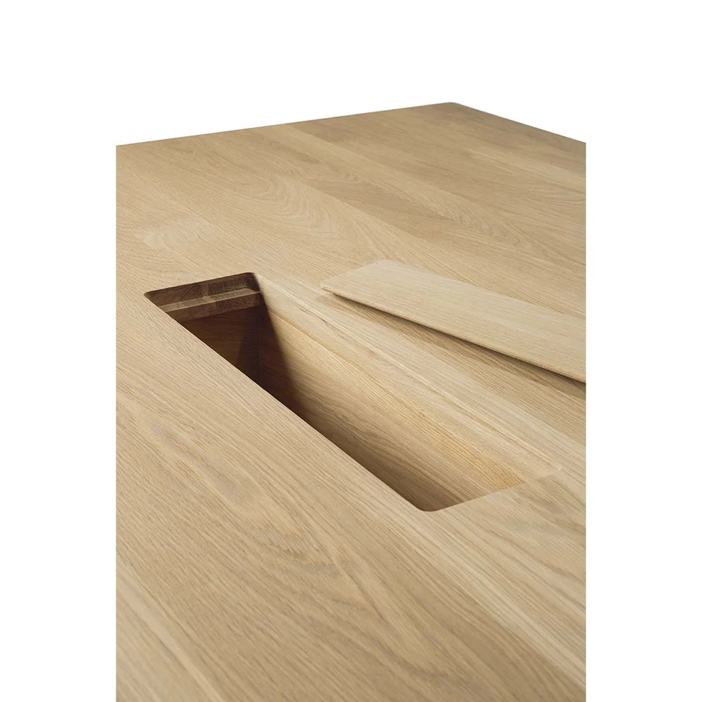 Geometric Meeting Table - Oak, With Wire Management Boxes - Image 5