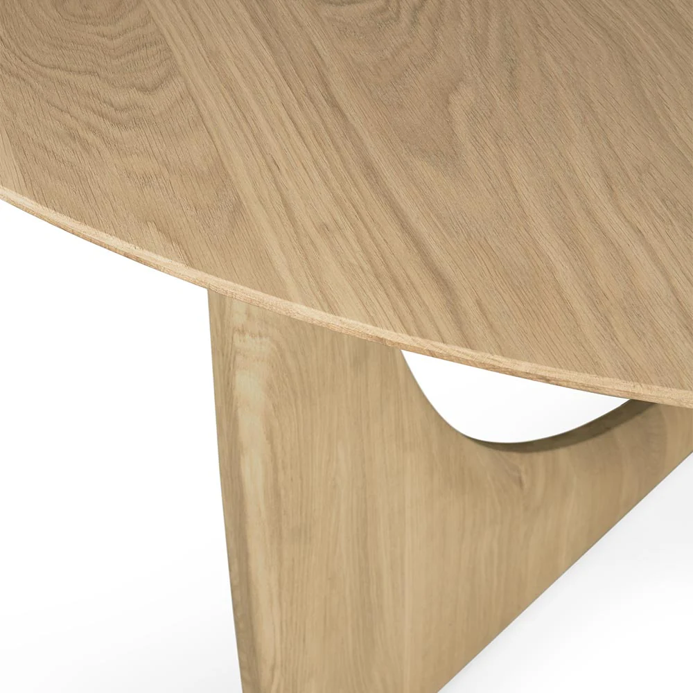 Geometric Round Dining Table - Oak - Image 4