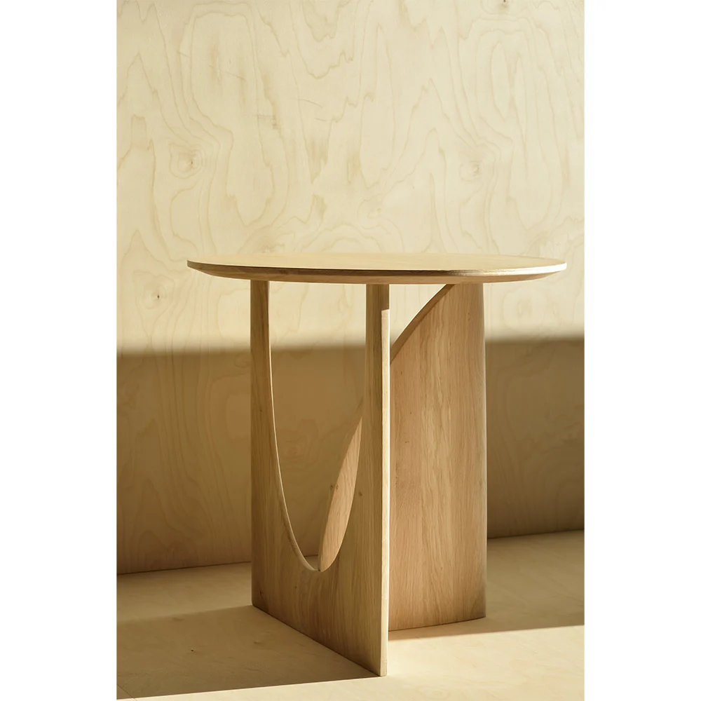 Geometric Side Table - Oak - Image 3