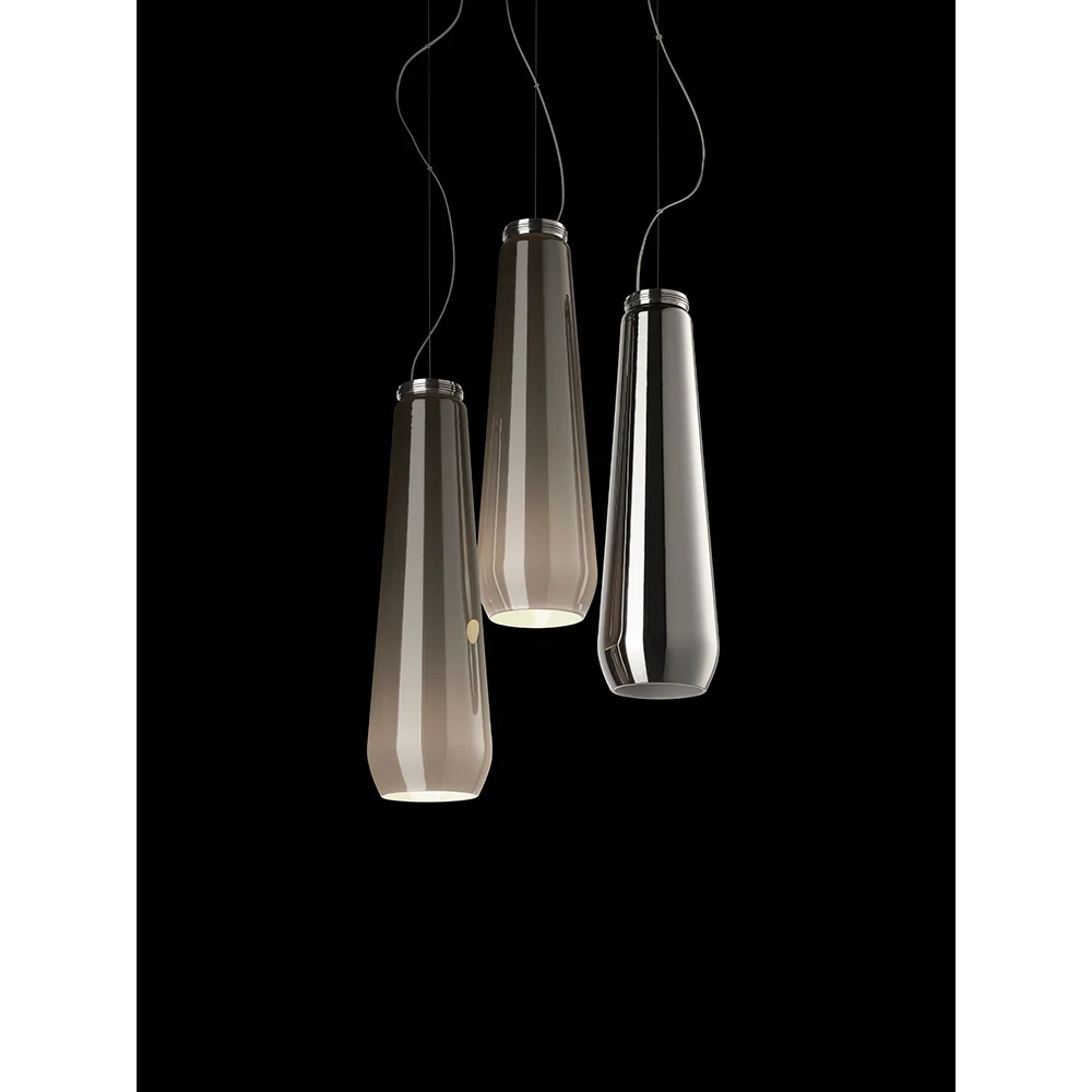 Glass Drop Pendant - Chrome - Image 2