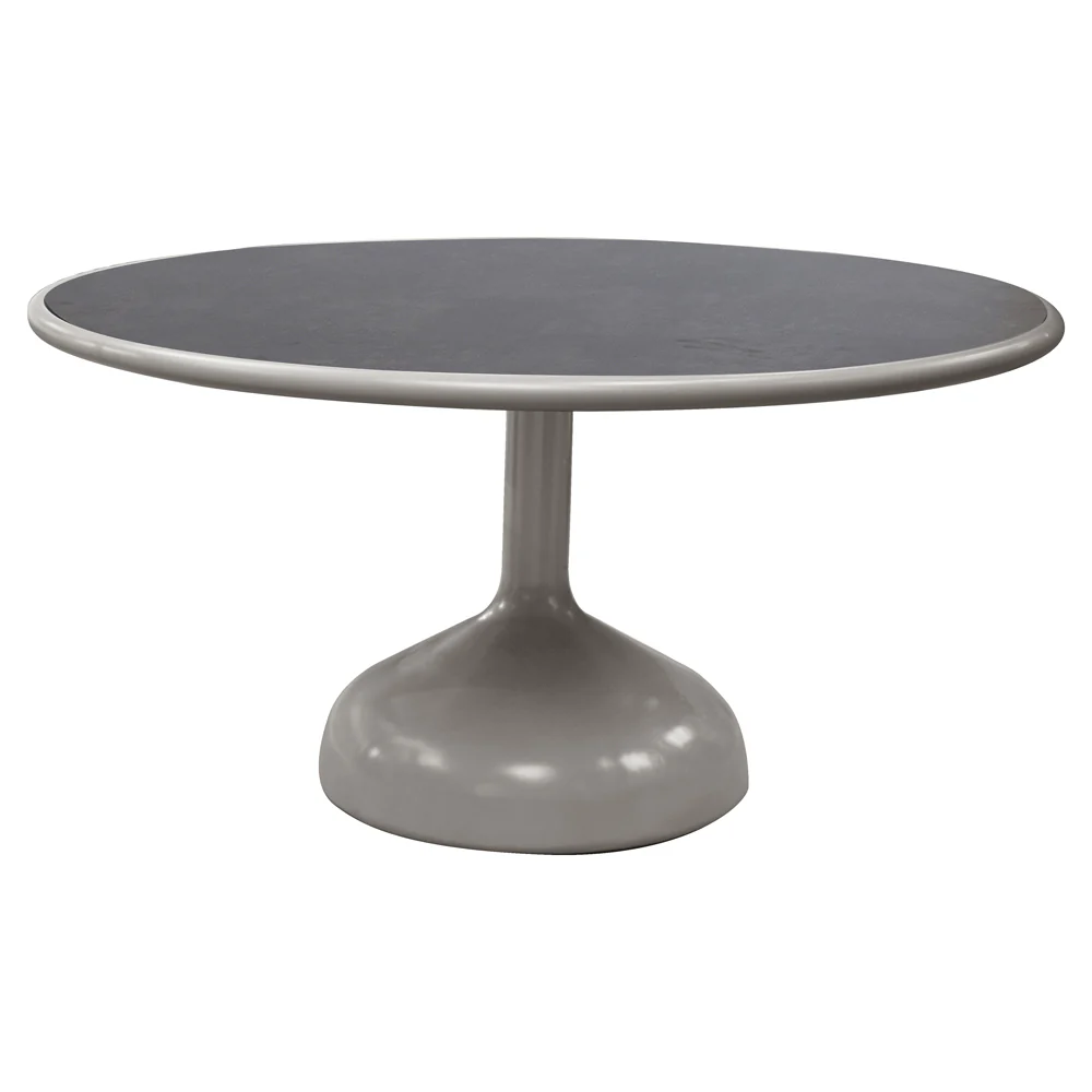 Glaze Dining Table - Dark Gray Laminate Top, Taupe Aluminum Base