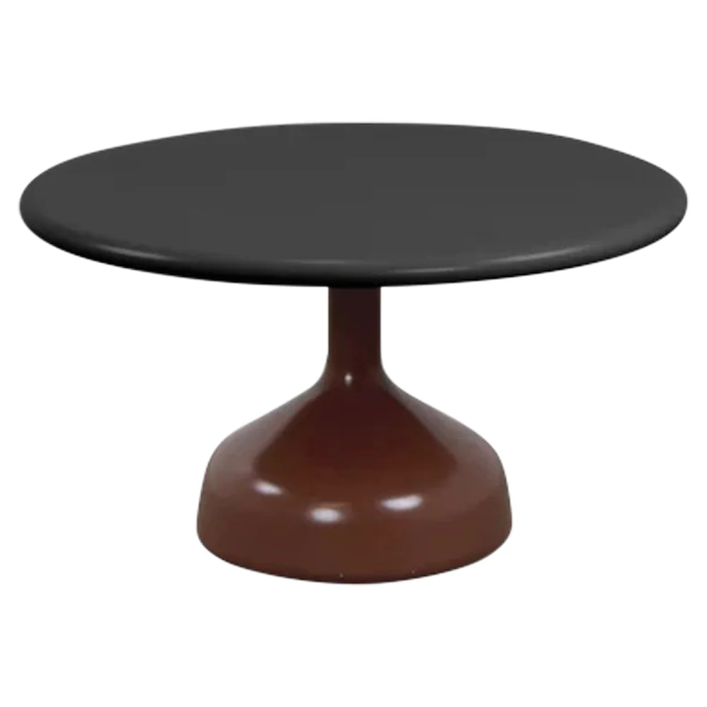 Glaze Large Coffee Table - Lava Gray Aluminum Top, Desert Red Aluminum Base