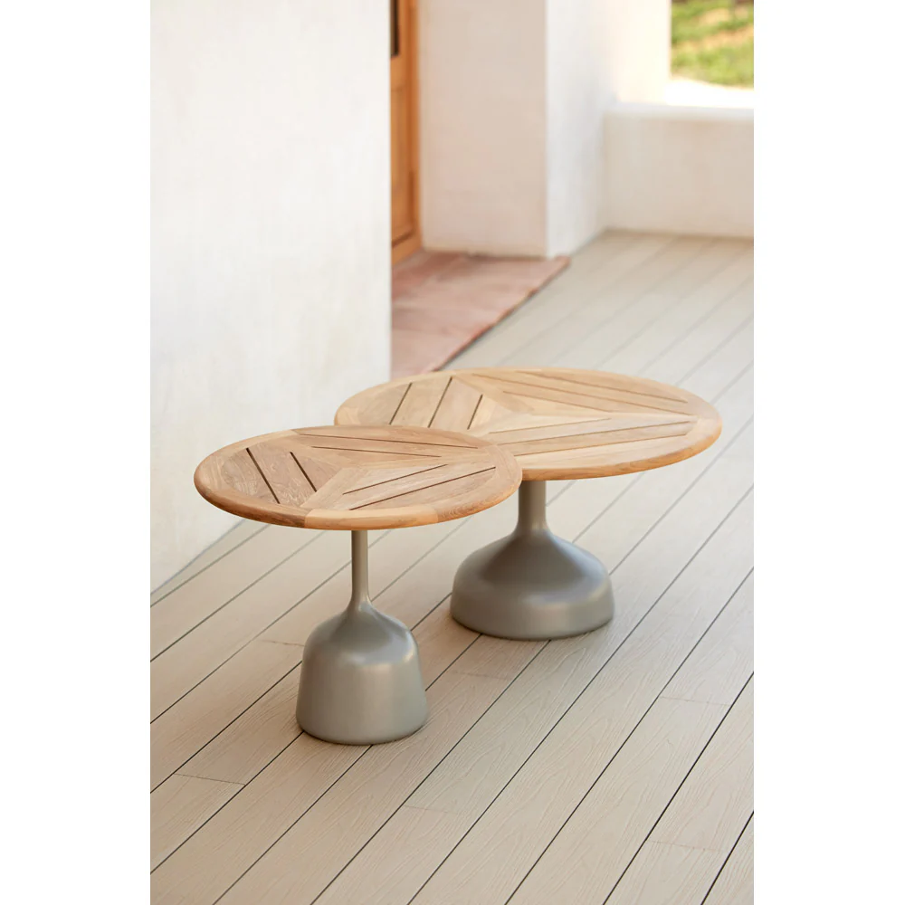 Glaze Large Coffee Table - Lava Gray Aluminum Top, Olive Green Aluminum Base - Image 9