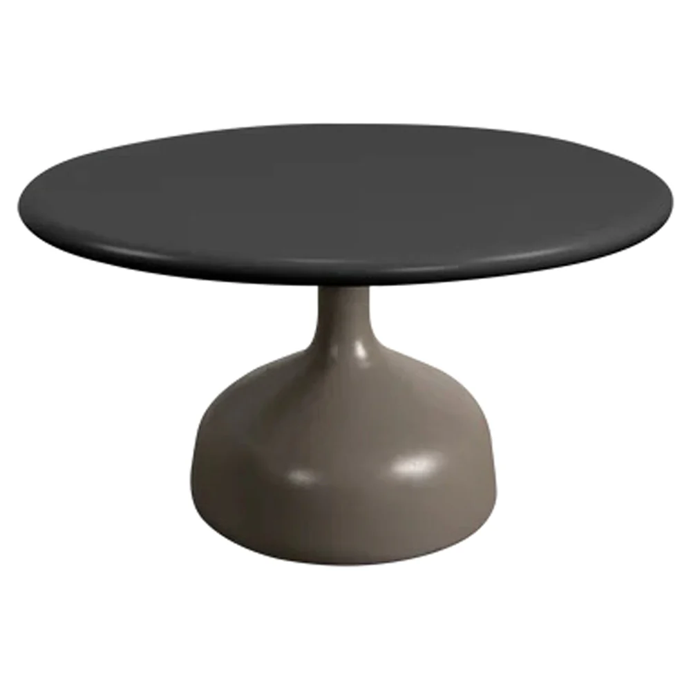 Glaze Large Coffee Table - Lava Gray Aluminum Top, Taupe Aluminum Base