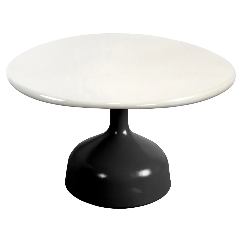 Glaze Large Coffee Table - Sand Lava Stone Top, Lava Gray Aluminum Base