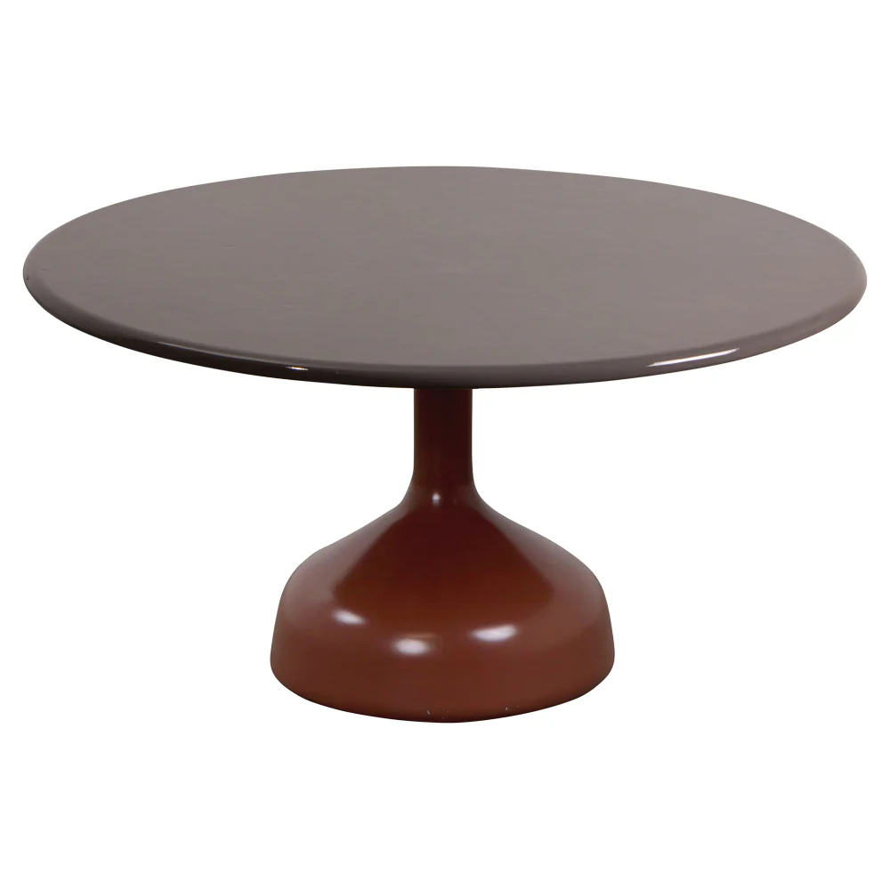 Glaze Large Coffee Table - Taupe Lava Stone Top, Desert Red Aluminum Base