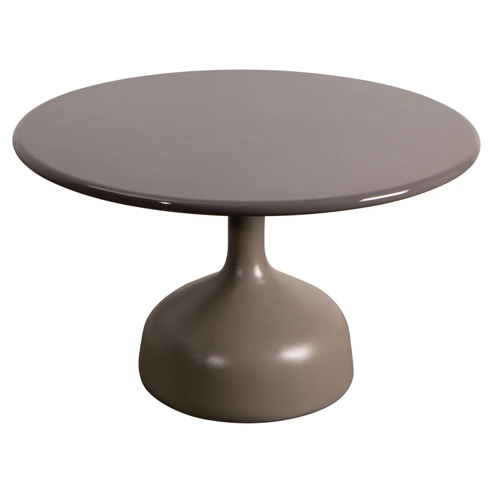 Glaze Large Coffee Table - Taupe Lava Stone Top, Taupe Aluminum Base