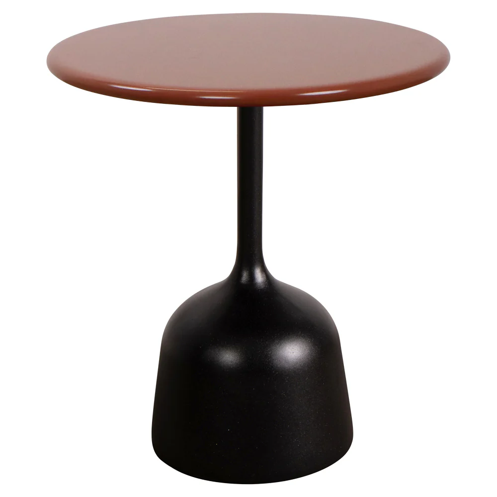 Glaze Small Coffee Table - Desert Red Aluminum Top, Lava Gray Aluminum Base