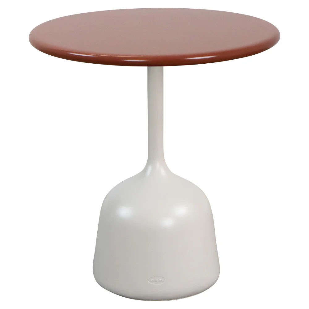 Glaze Small Coffee Table - Desert Red Aluminum Top, Sand Aluminum Base