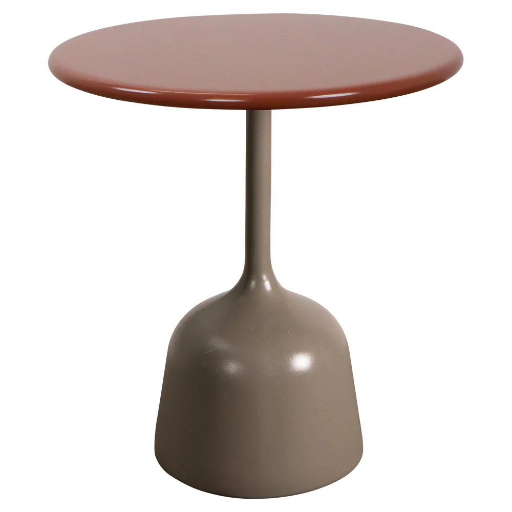 Glaze Small Coffee Table - Desert Red Aluminum Top, Taupe Aluminum Base