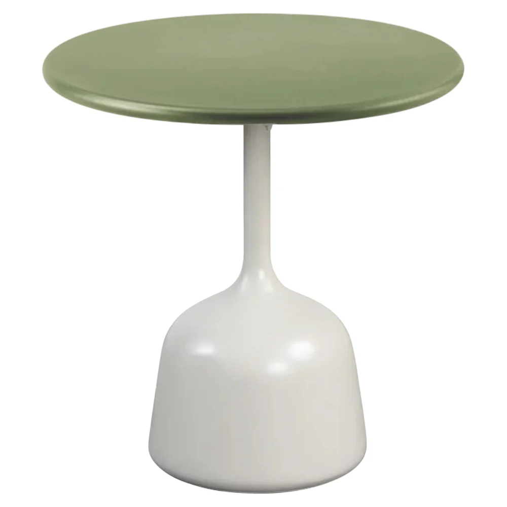 Glaze Small Coffee Table - Green Lava Stone Top, Sand Aluminum Base