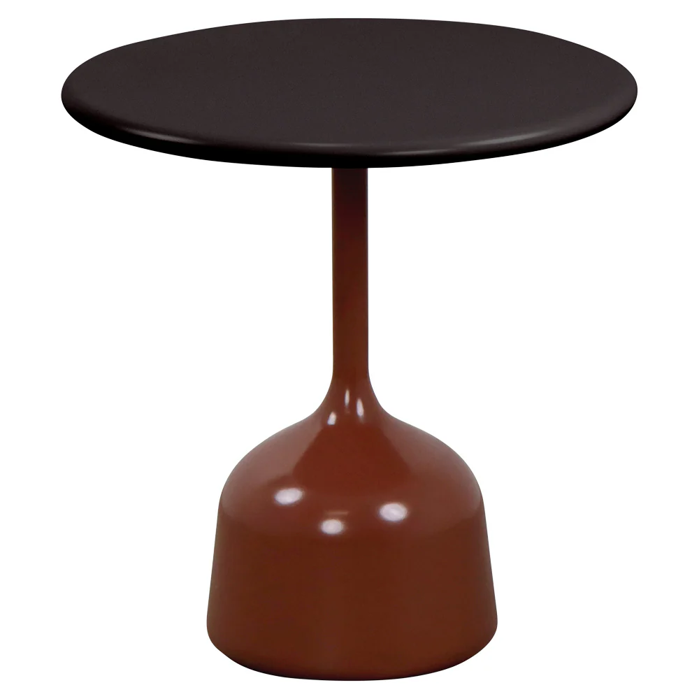 Glaze Small Coffee Table - Lava Gray Aluminum Top, Desert Red Aluminum Base