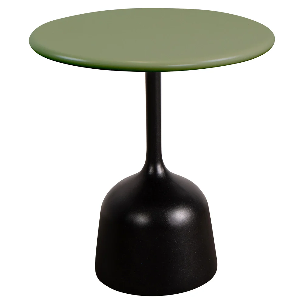 Glaze Small Coffee Table - Olive Green Aluminum Top, Lava Gray Aluminum Base