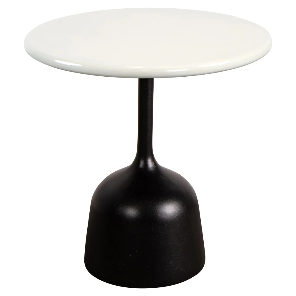 Glaze Small Coffee Table - Sand Lava Stone Top, Lava Gray Aluminum Base