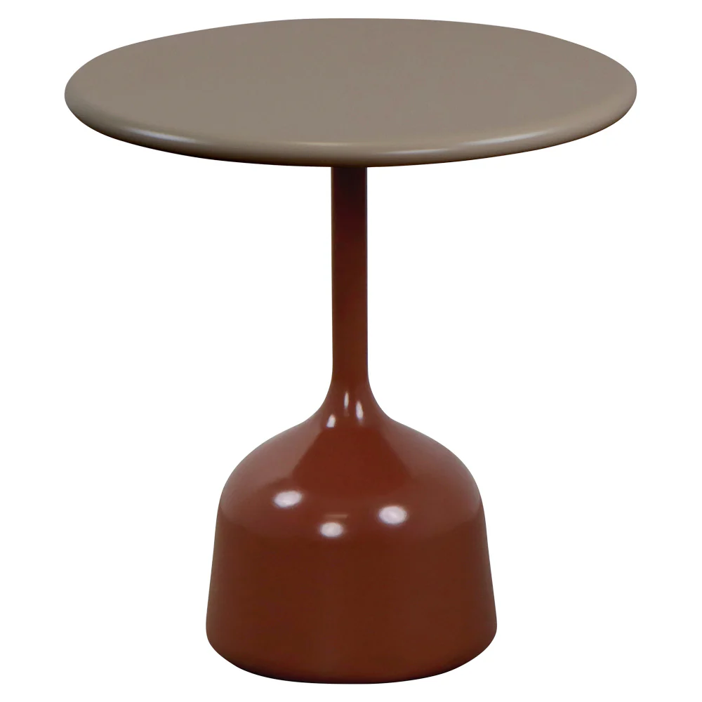 Glaze Small Coffee Table - Taupe Aluminum Top, Desert Red Aluminum Base