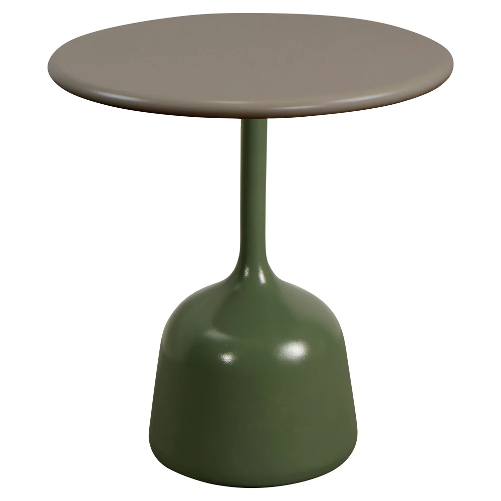 Glaze Small Coffee Table - Taupe Aluminum Top, Olive Green Aluminum Base