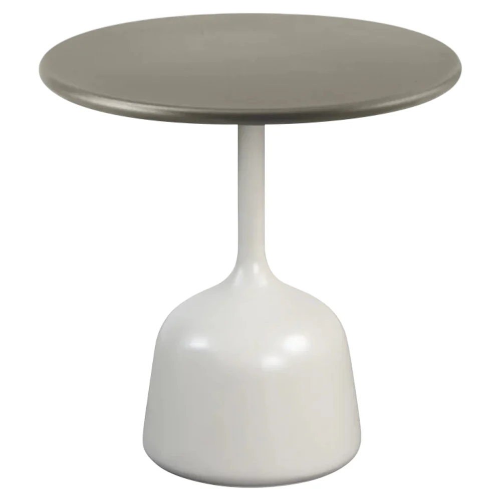 Glaze Small Coffee Table - Taupe Lava Stone Top, Sand Aluminum Base